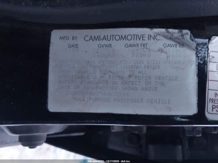 1996 Suzuki Sidekick Jx VIN: 2S3TD03V7T6402796 Lot: 43946782