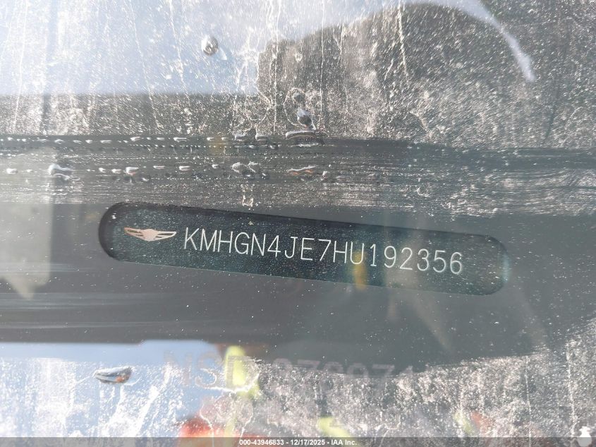 2017 Genesis G80 3.8 VIN: KMHGN4JE7HU192356 Lot: 43946833