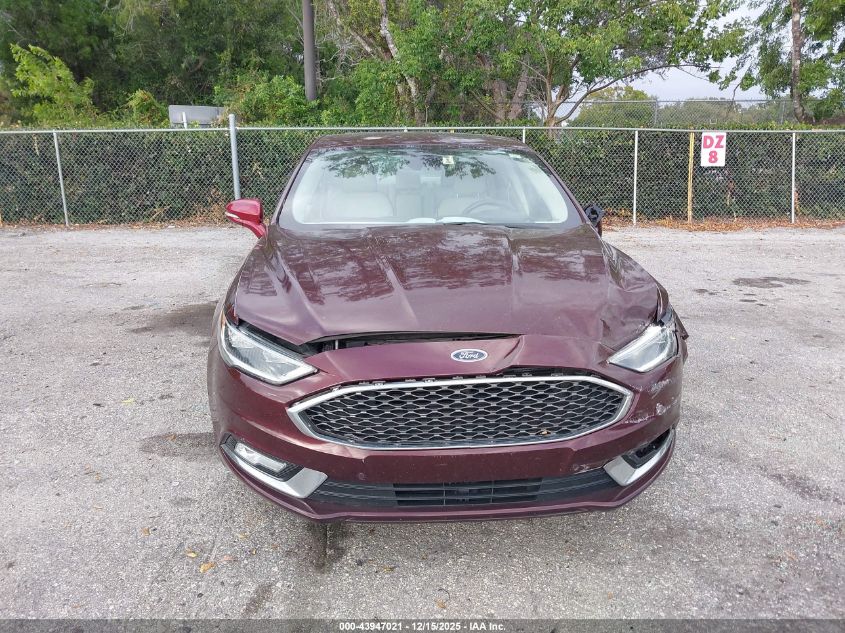 2017 Ford Fusion Hybrid Platinum VIN: 3FA6P0RU0HR309626 Lot: 43947021