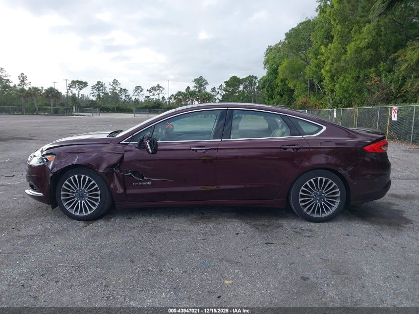 2017 Ford Fusion Hybrid Platinum VIN: 3FA6P0RU0HR309626 Lot: 43947021
