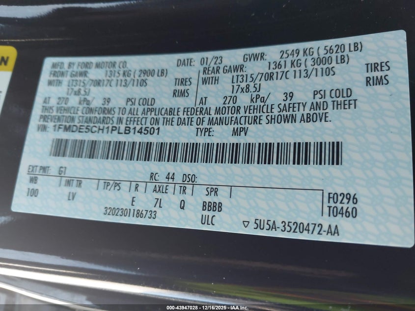 1FMDE5CH1PLB14501 2023 FORD BRONCO photo no. 9