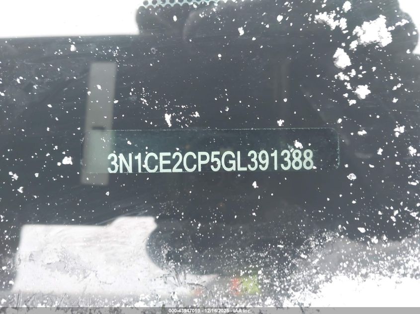 2016 Nissan Versa Note S (Sr)/S Plus/Sl/Sr/Sv VIN: 3N1CE2CP5GL391388 Lot: 43947059