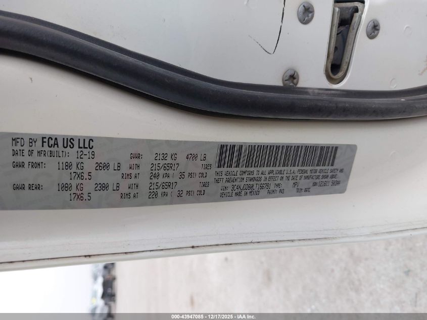 2020 Jeep Compass Trailhawk 4X4 VIN: 3C4NJDDB0LT166791 Lot: 43947085