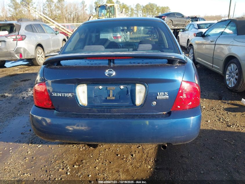2006 Nissan Sentra 1.8S VIN: 3N1CB51D76L616198 Lot: 43947123