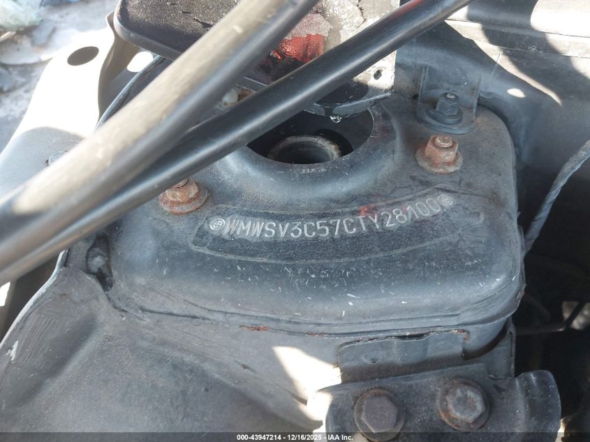 2012 Mini Cooper S VIN: WMWSV3C57CTY28100 Lot: 43947214