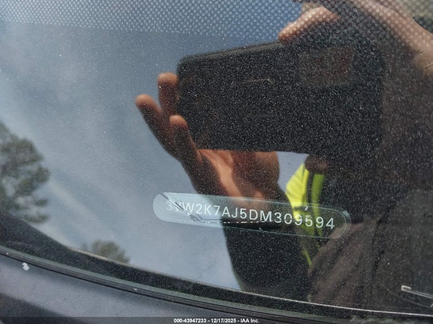 2013 Volkswagen Jetta 2.0L S VIN: 3VW2K7AJ5DM309594 Lot: 43947233