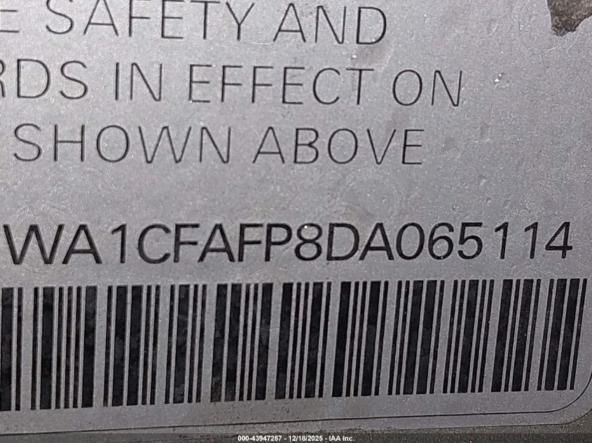 2013 Audi Q5 2.0T Premium VIN: WA1CFAFP8DA065114 Lot: 43947257