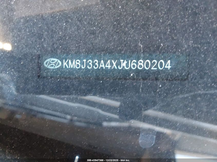 2018 Hyundai Tucson Sel VIN: KM8J33A4XJU680204 Lot: 43947366