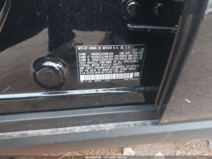 2026 Honda Hr-V Awd Sport VIN: 3CZRZ2H56TM715286 Lot: 43947456