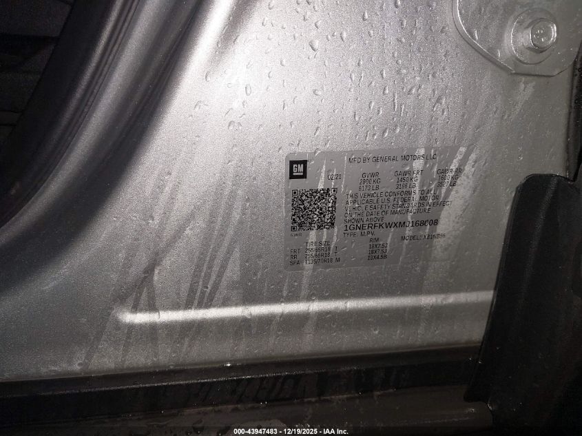 2021 Chevrolet Traverse Fwd Ls VIN: 1GNERFKWXMJ168008 Lot: 43947483