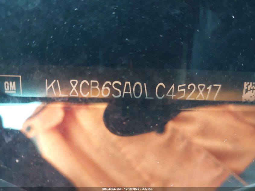 2020 Chevrolet Spark Fwd Ls Automatic VIN: KL8CB6SA0LC452817 Lot: 43947558