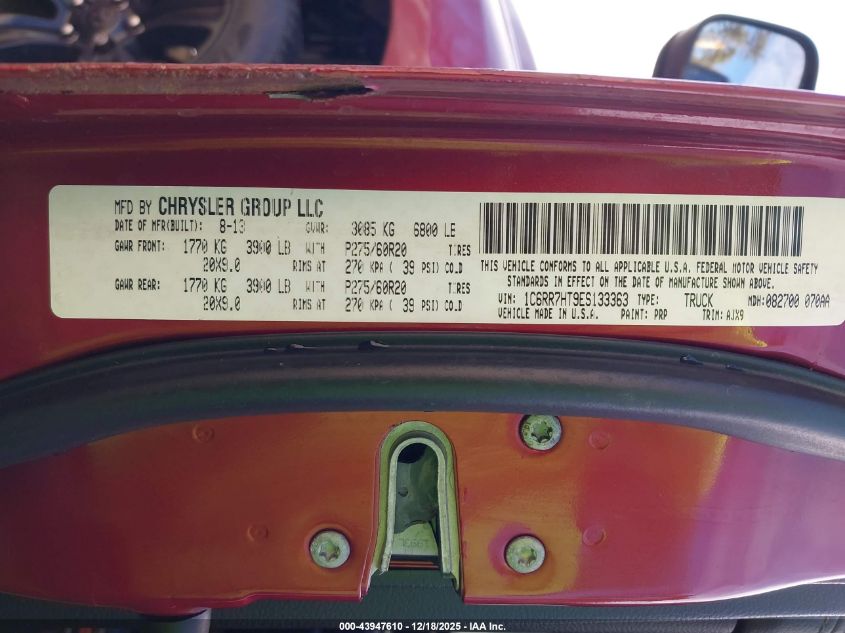 2014 Ram 1500 Sport VIN: 1C6RR7HT9ES133363 Lot: 43947610