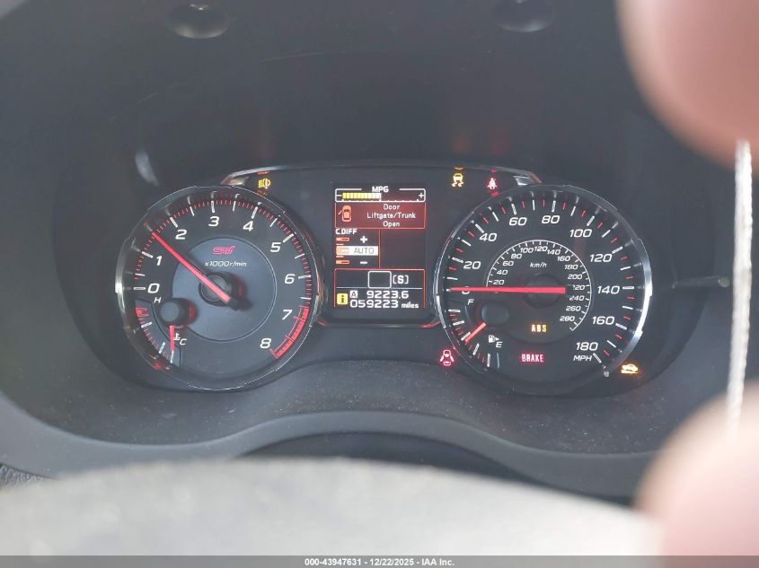 2020 Subaru Wrx Sti Limited VIN: JF1VA2Y6XL9829137 Lot: 43947631