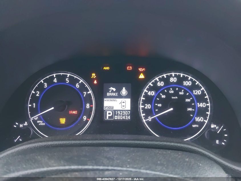 2013 Infiniti G37X VIN: JN1CV6ARXDM768827 Lot: 43947637