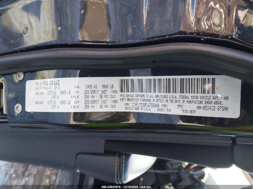 2015 Jeep Cherokee Latitude VIN: 1C4PJMCS9FW756948 Lot: 43947676