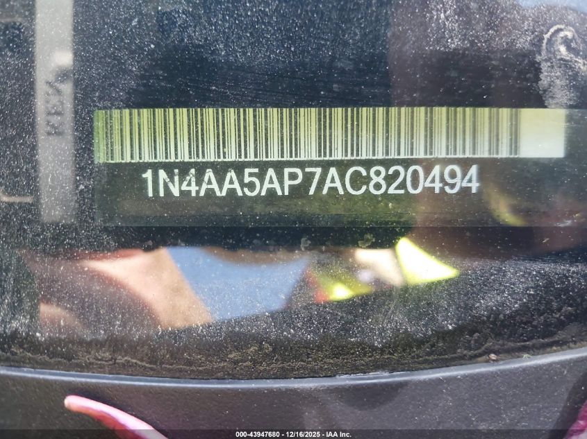 2010 Nissan Maxima 3.5 S VIN: 1N4AA5AP7AC820494 Lot: 43947680