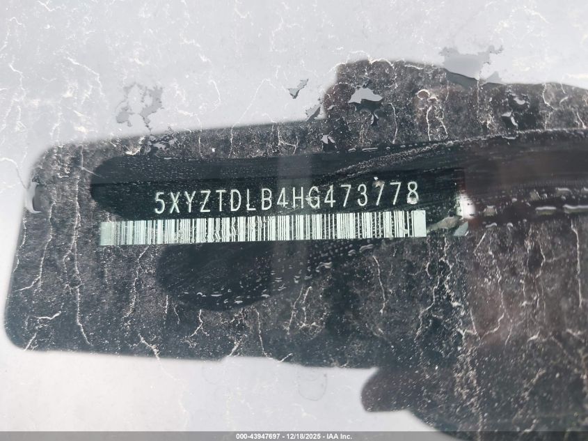 2017 Hyundai Santa Fe Sport 2.4L VIN: 5XYZTDLB4HG473778 Lot: 43947697