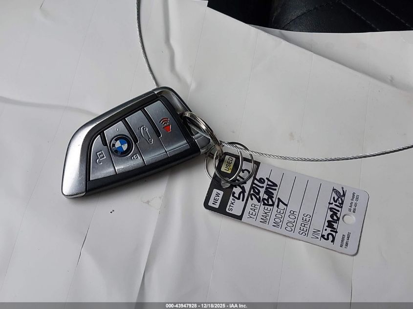 2016 BMW 750I xDrive VIN: WBA7F2C51GG420428 Lot: 43947928