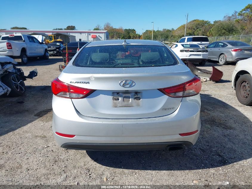 2015 Hyundai Elantra Sport VIN: KMHDH4AHXFU342526 Lot: 43947949