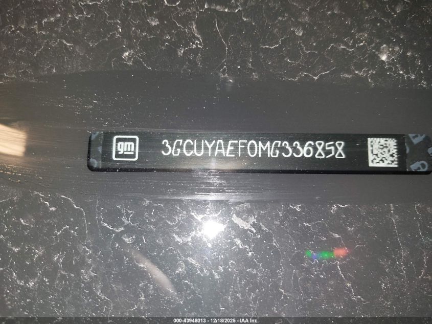 2021 Chevrolet Silverado 1500 4Wd Short Bed Wt VIN: 3GCUYAEF0MG336858 Lot: 43948013