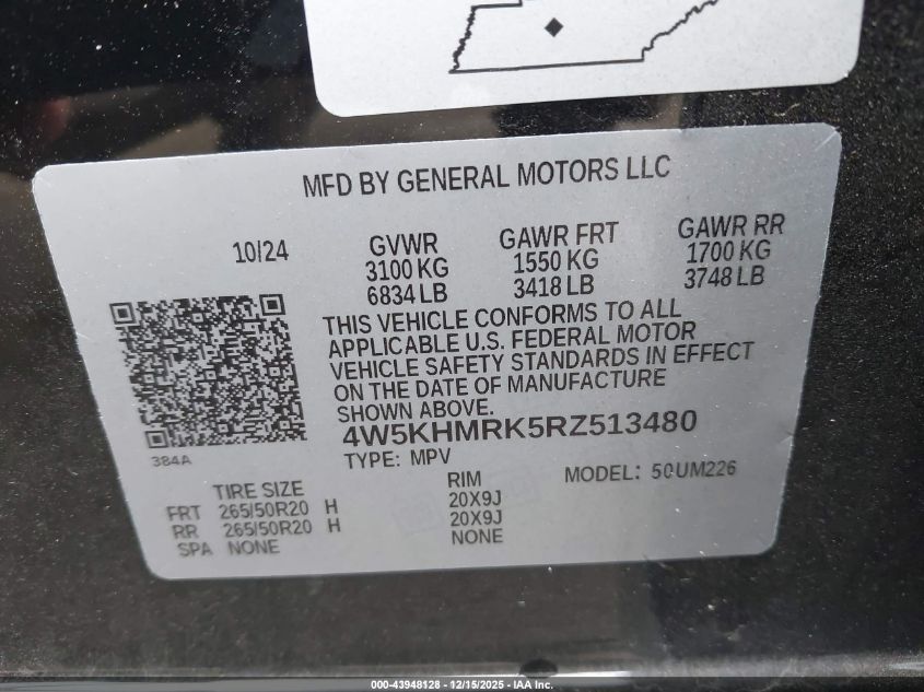 2024 Acura Zdx A-Spec VIN: 4W5KHMRK5RZ513480 Lot: 43948128