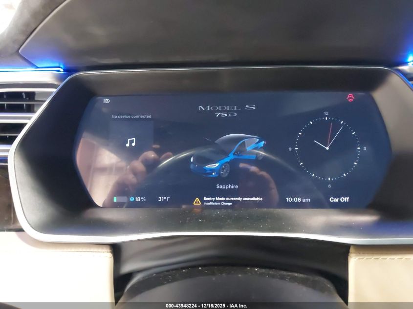 2017 Tesla Model S 100D/60D/75D/90D/P100D VIN: 5YJSA1E21HF181788 Lot: 43948224