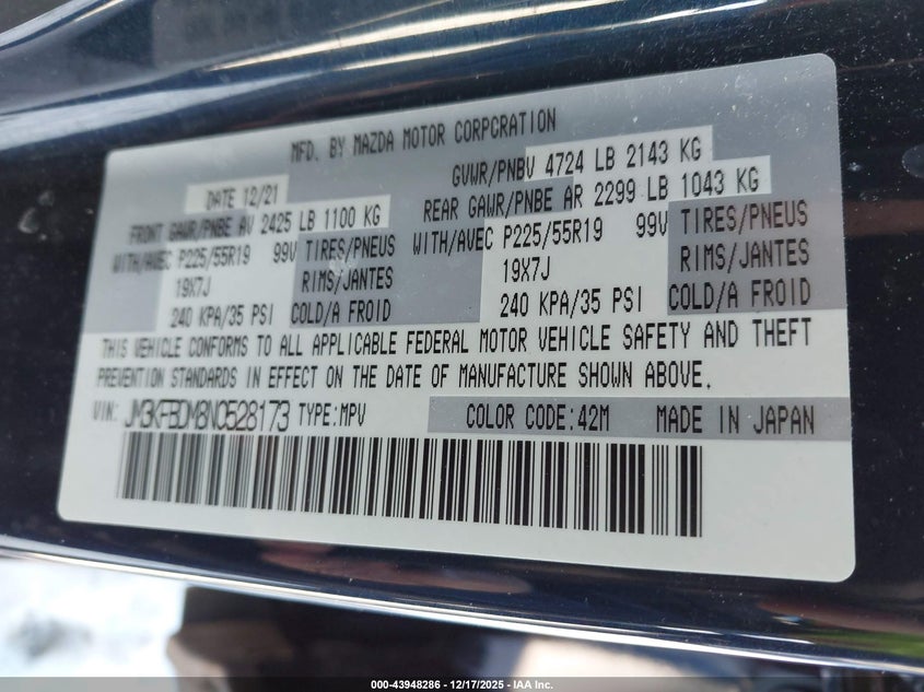 JM3KFBDM8N0528173 2022 MAZDA CX-5 photo no. 9