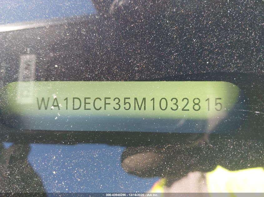 2021 Audi Q3 Premium 45 Tfsi S Line Quattro Tiptronic VIN: WA1DECF35M1032815 Lot: 43948296