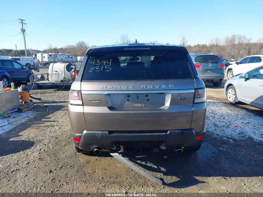 2016 Land Rover Range Rover Sport 3.0L V6 Supercharged Hse VIN: SALWR2PF7GA656571 Lot: 43948315