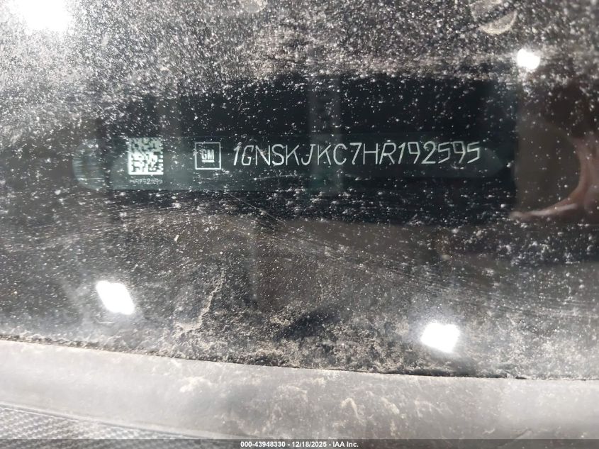 2017 Chevrolet Suburban Premier VIN: 1GNSKJKC7HR192595 Lot: 43948330