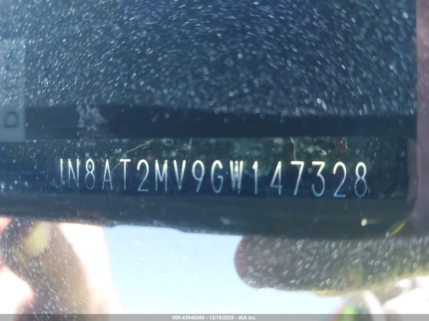 2016 Nissan Rogue S VIN: JN8AT2MV9GW147328 Lot: 43948368