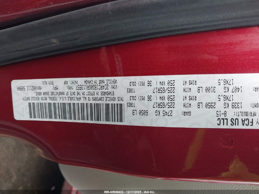 2016 Chrysler Town & Country Touring VIN: 2C4RC1BG0GR113557 Lot: 43948432