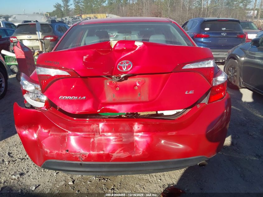 2016 Toyota Corolla Le VIN: 2T1BURHE8GC616806 Lot: 43948455