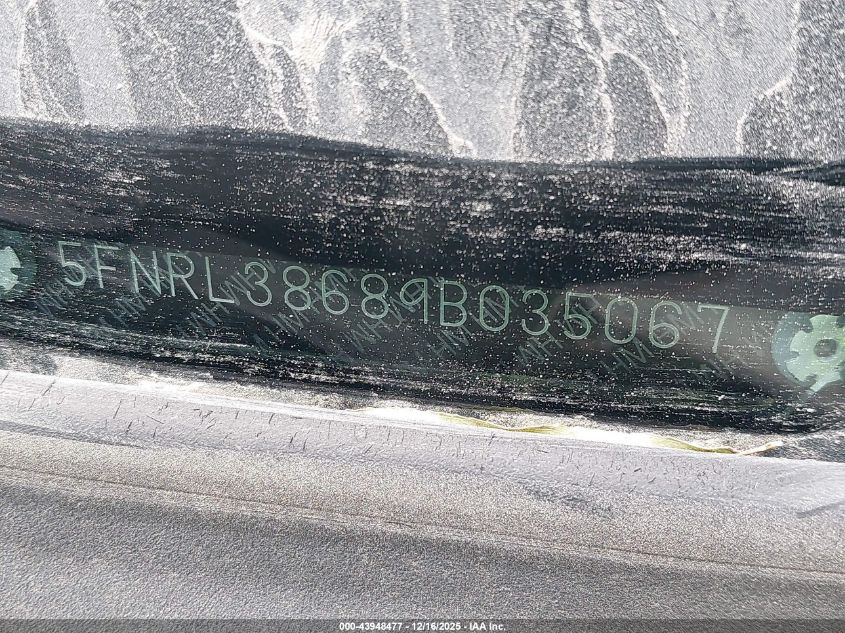 2009 Honda Odyssey Ex-L VIN: 5FNRL38689B035067 Lot: 43948477