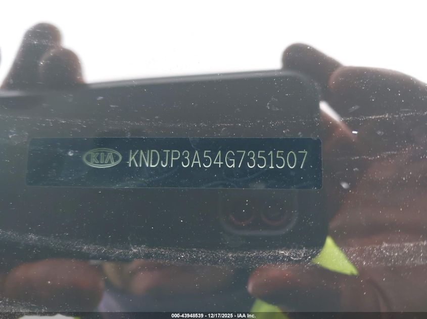 2016 Kia Soul + VIN: KNDJP3A54G7351507 Lot: 43948539