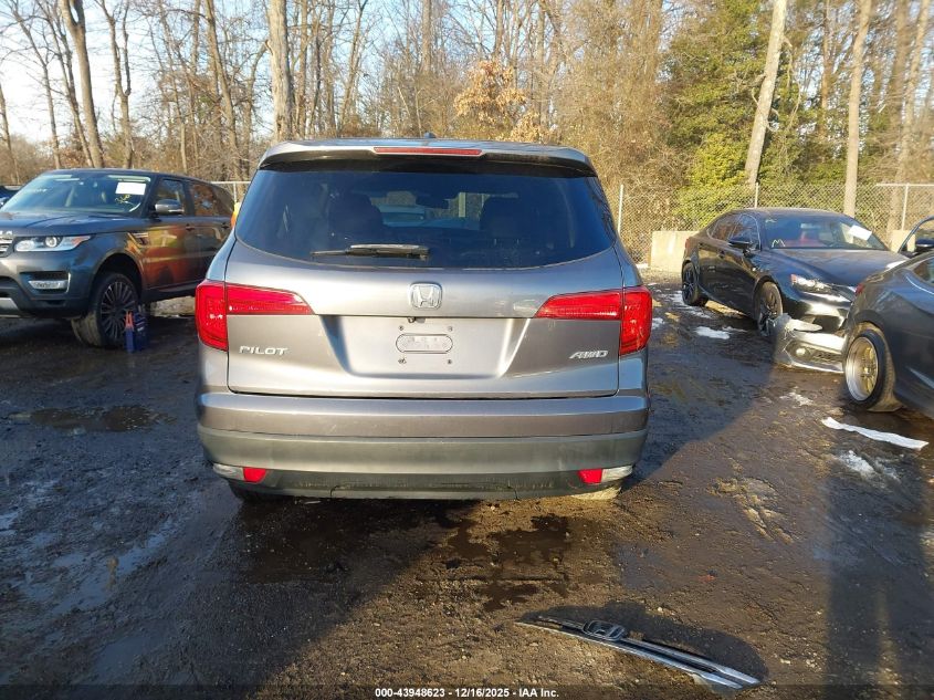2016 Honda Pilot Ex-L VIN: 5FNYF6H69GB010390 Lot: 43948623