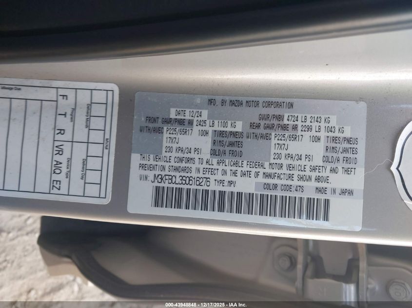 2025 Mazda Cx-5 2.5 S Preferred VIN: JM3KFBCL3S0616276 Lot: 43948848