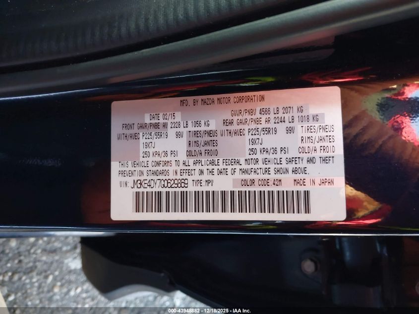 2016 Mazda Cx-5 Grand Touring VIN: JM3KE4DY7G0629869 Lot: 43948882