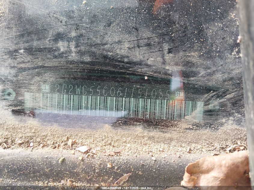 2006 Pontiac Grand Prix Gxp VIN: 2G2WC55C061151035 Lot: 43948925