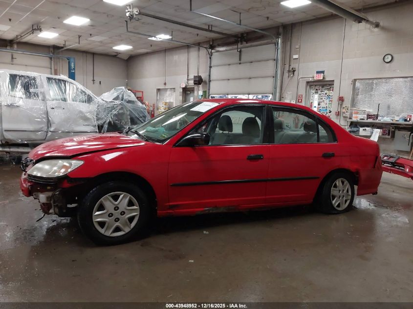 2005 Honda Civic Vp VIN: 1HGES16305L003804 Lot: 43948952