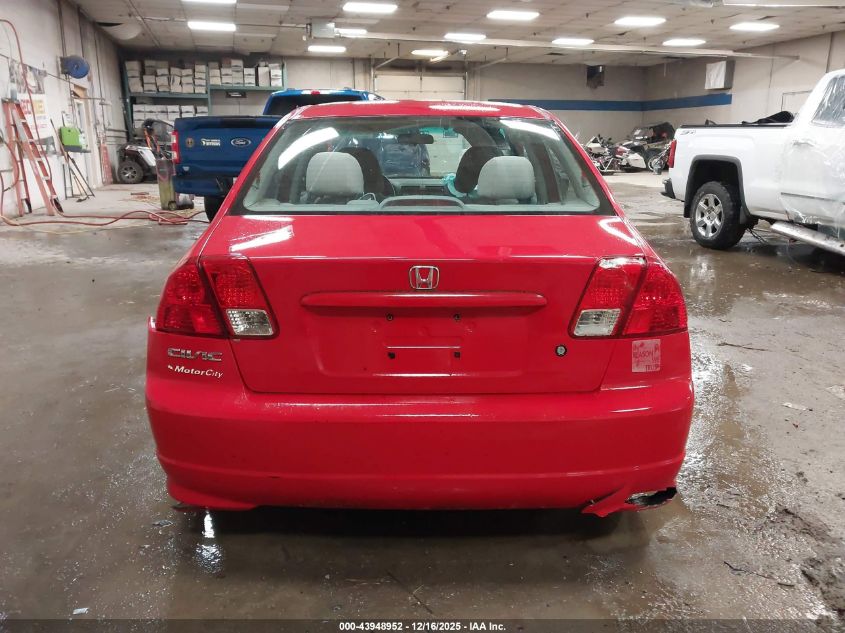 2005 Honda Civic Vp VIN: 1HGES16305L003804 Lot: 43948952