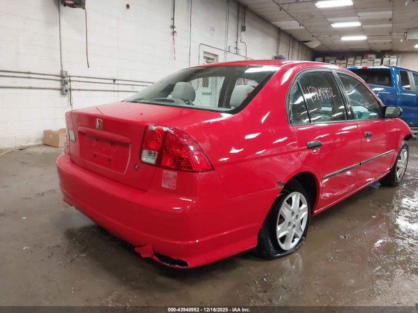 2005 Honda Civic Vp VIN: 1HGES16305L003804 Lot: 43948952