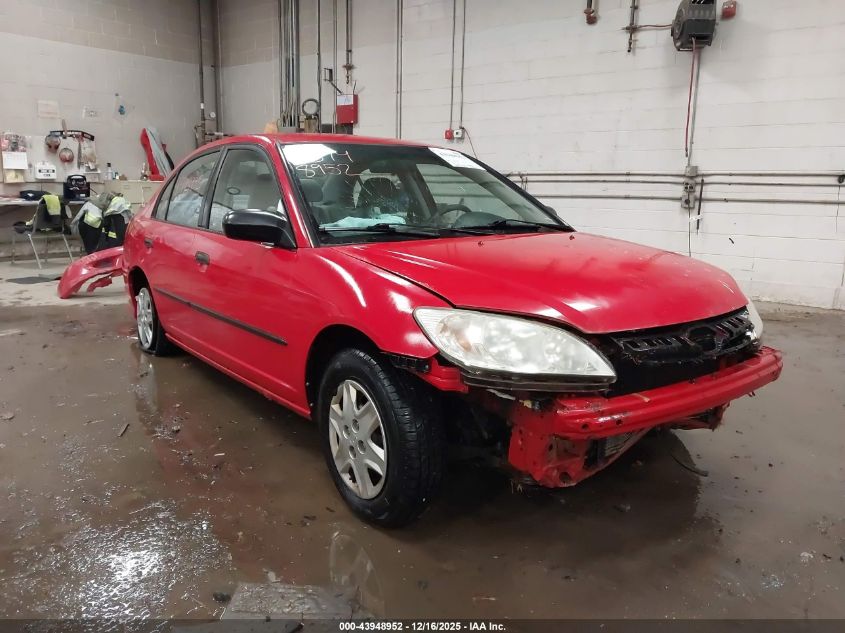 2005 Honda Civic Vp VIN: 1HGES16305L003804 Lot: 43948952