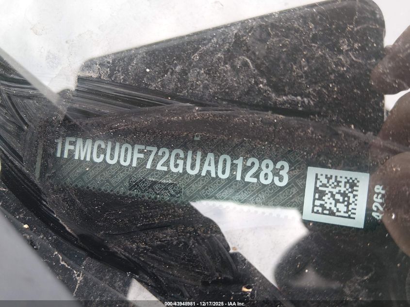 2016 Ford Escape S VIN: 1FMCU0F72GUA01283 Lot: 43948981