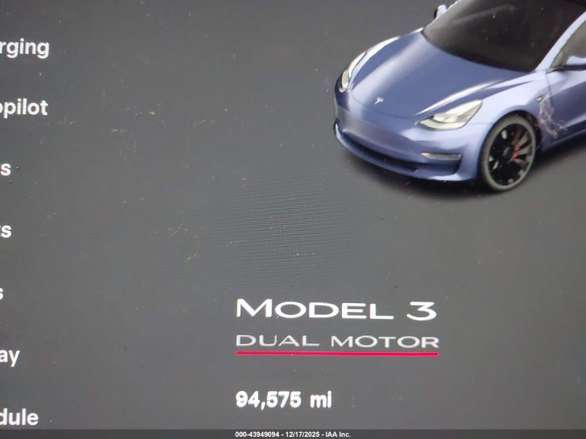 2021 Tesla Model 3 Performance Dual Motor All-Wheel Drive VIN: 5YJ3E1EC2MF087706 Lot: 43949094