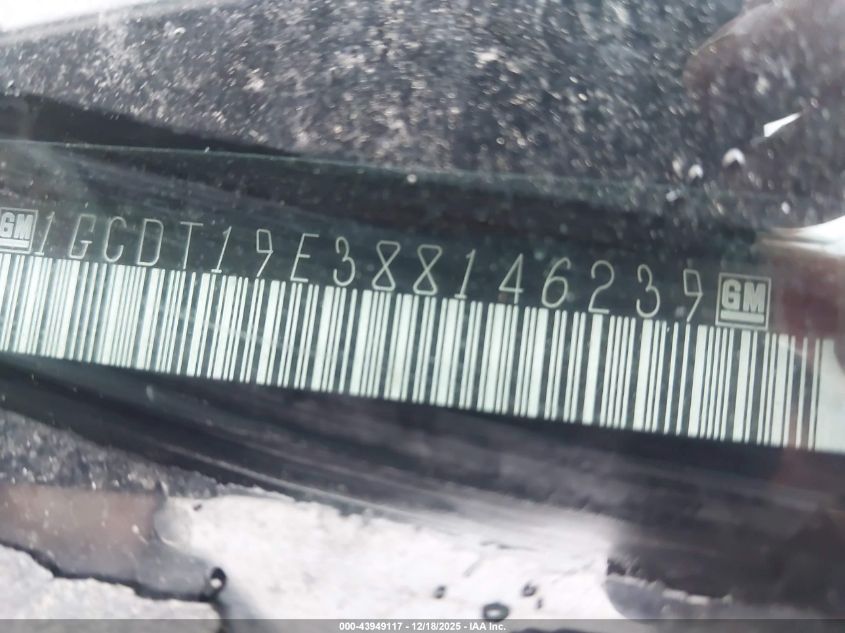 2008 Chevrolet Colorado Lt VIN: 1GCDT19E388146239 Lot: 43949117