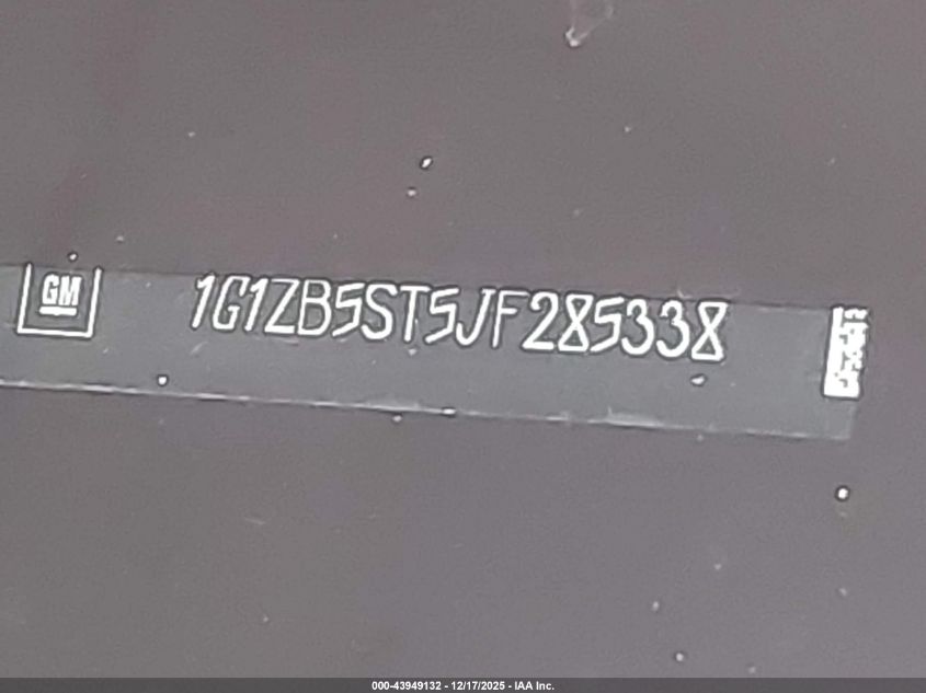 2018 Chevrolet Malibu 1Ls VIN: 1G1ZB5ST5JF285338 Lot: 43949132