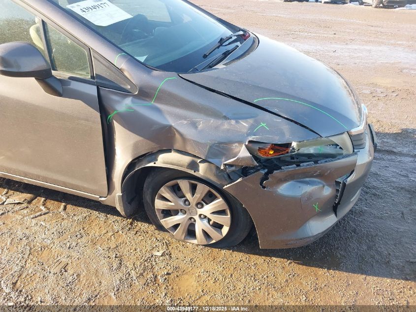 2012 Honda Civic Lx VIN: 19XFB2F59CE370670 Lot: 43949177