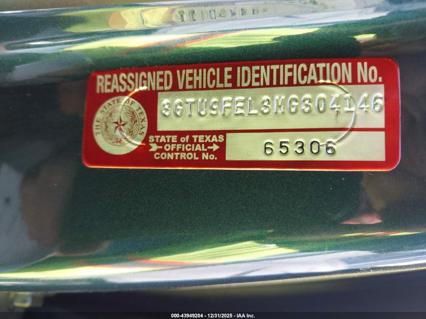 2021 GMC Sierra 1500 VIN: 3GTU9FEL3MG304146 Lot: 43949204
