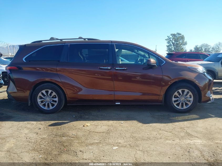 2022 Toyota Sienna Xle VIN: 5TDJRKEC5NS100611 Lot: 43949381